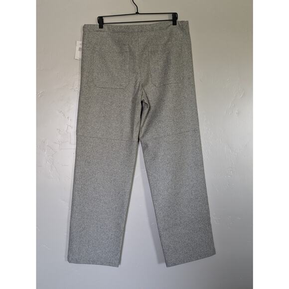 DKNY Wool Pants Size Small 38x31 Wide Leg‎ Casual Drawstring Lounge Relaxed Gray - Picture 5 of 9